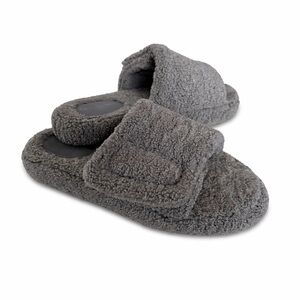 Goodfellow & Co Men’s Slippers 9/10 Gray Faux Fur Sherpa Slide House Shoes